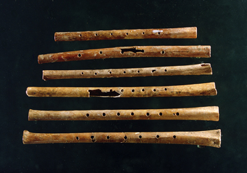 Ancient bone flutes excavated at Jiahu, China