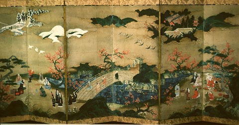 Full view of the Takao kanpu-zu screen